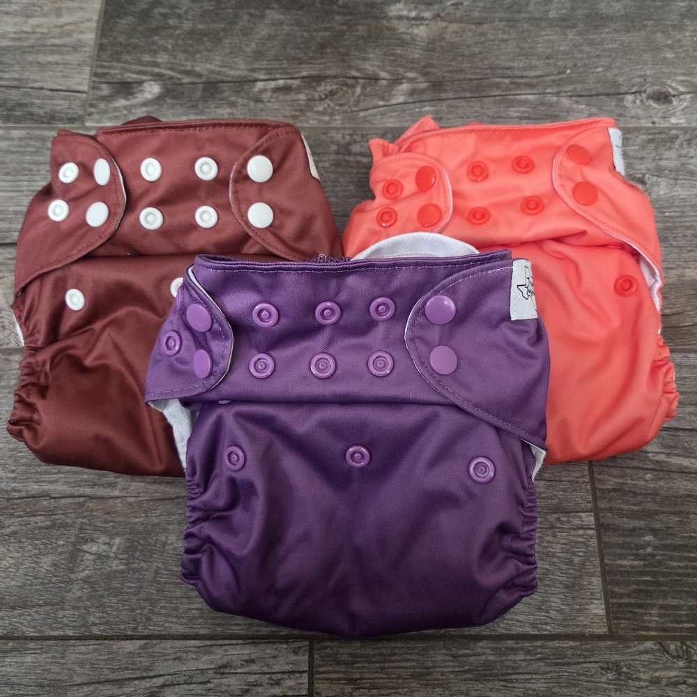 Texas Tushies Vibrant Solids Flex Fit Pocket Cloth Diapers (NWOT)